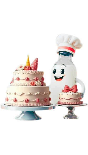 Latte displaying cakes