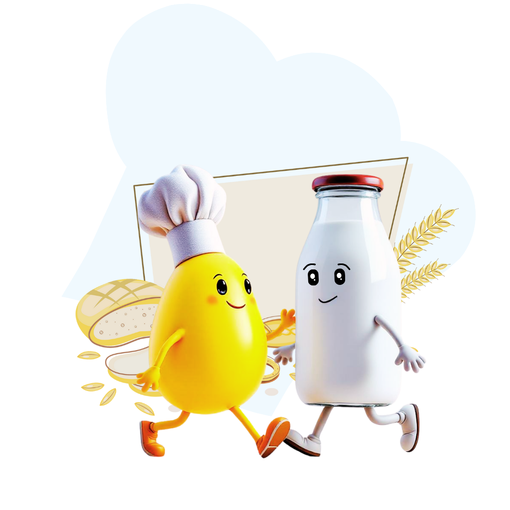 Ovo & Latte with Chefhat illustration